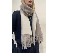 SVNX Women's Reversible Two-Tone Cashmere Blend Scarf With Tassels in Beige SVNX Beige One Size