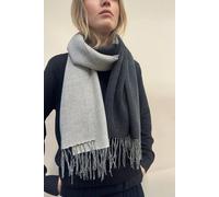 SVNX Women's Reversible Two-Tone Cashmere Blend Scarf With Tassels in Black SVNX Black One Size