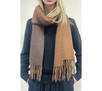 SVNX Women's Reversible Two-Tone Cashmere Blend Scarf With Tassels in Brown SVNX Brown One Size