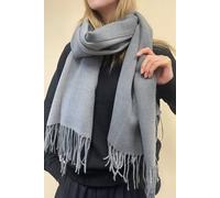 SVNX Women's Reversible Two-Tone Cashmere Blend Scarf With Tassels in Grey SVNX Grey One Size