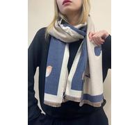SVNX Women's Robin Embroidered Reversible Scarf in Navy SVNX Navy One Size