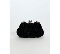 SVNX Women's Rose Satin Clutch Bag in Black SVNX Black One Size
