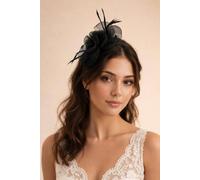 SVNX Women's Rosette Bow Fascinator in Black