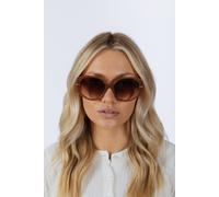 SVNX Women's Round Circle Sunglasses in Brown