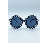 SVNX Women's Round Floral Gem Novelty Sunglasses in Black SVNX Black One Size