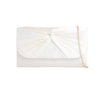 SVNX Women's Ruched Satin Clutch in Ivory SVNX Ivory One Size