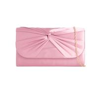 SVNX Women's Ruched Satin Clutch in Pink SVNX Pink One Size