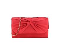 SVNX Women's Ruched Satin Clutch in Red SVNX Red One Size