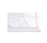 SVNX Women's Ruched Satin Clutch in White SVNX White One Size
