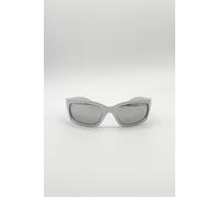 SVNX Women's Silver Racer Wrap Sunglasses SVNX Silver One Size