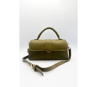 SVNX Women's Small Crossbody Hard Top Handle Bag in Olive in Green