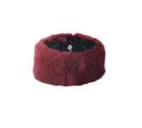 SVNX Women's Soft Faux Fur Headband In Burgundy in Dark Red