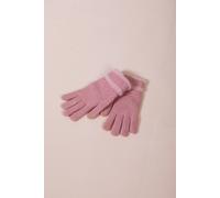 SVNX Women's Soft Knit Gloves With Plush Detail in Pink