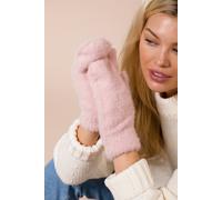 SVNX Women's Soft Knit Mittens in Pink