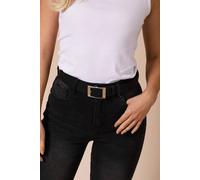 SVNX Women's Square Buckle Belt in Black