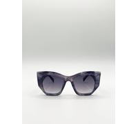 SVNX Women's Square Cat-Eye Sunglasses in Purple Multi