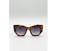 SVNX Women's Square Cat-Eye Sunglasses in Tortoiseshell in Brown