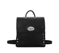 SVNX Women's Square Faux Leather Backpack in Black