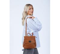 SVNX Women's Square Faux Leather Backpack in Brown SVNX Brown One Size