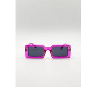 SVNX Women's Square Frame Sunglasses in Hot Pink with Black Lens SVNX Pink One Size