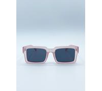 SVNX Women's Square Frame Sunglasses in Matte Pink with Black Lenses SVNX Pink One Size