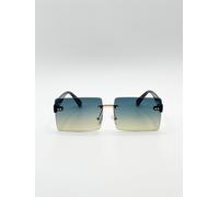 SVNX Women's Square Rimless Sunglasses with Ombre Lens in Black SVNX Black One Size