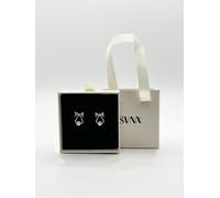 SVNX Women's Studded Bow Earrings with Hanging Pearl in Gold - Gift Boxed SVNX Gold One Size