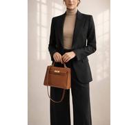 SVNX Women's Top Handle Satchel Tote Bag in Brown
