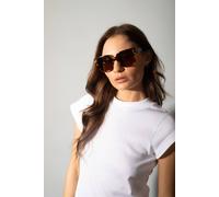 SVNX Women's Tortoiseshell Oversized Cat Eye Sunglasses in Brown