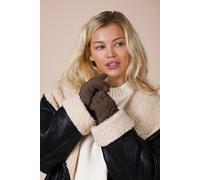 SVNX Women's Touch Screen Cable Knit Gloves - Fleece Lined in Brown