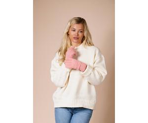 SVNX Women's Touch Screen Cable Knit Gloves - Fleece Lined in Pink