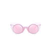 SVNX Women's Transparent Pink Sunglasses With Round Lenses & Cat Eye Frame