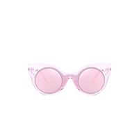 SVNX Women's Transparent Pink Sunglasses With Round Lenses & Cat Eye Frame SVNX Pink One Size