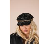 SVNX Women's Tweed Baker Boy Hat In Black SVNX Black One Size