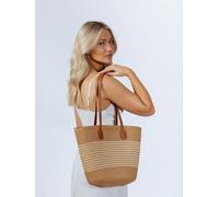 SVNX Women's Two Tone Beach Tote Bag in Beige