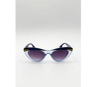 SVNX Women's Two Tone Cat-Eye Sunglasses in Blues in Dark Blue