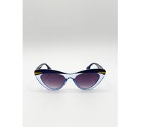 SVNX Women's Two Tone Cat-Eye Sunglasses in Blues in Dark Blue SVNX Dark Blue One Size