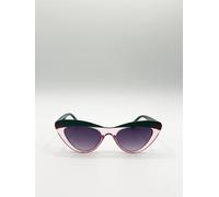 SVNX Women's Two Tone Cat-Eye Sunglasses in Pink Green