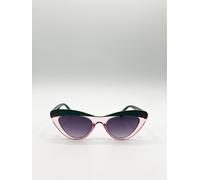 SVNX Women's Two Tone Cat-Eye Sunglasses in Pink Green SVNX Pink One Size