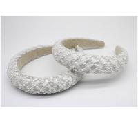 SVNX Women's White Pearl Lattice Style Headband