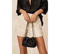 SVNX Women's Woven Crossbody Handbag in Black