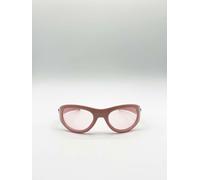 SVNX Women's Wrap Around Racer Bow Sunglasses in Pink SVNX Pink One Size