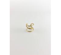 SVNX Women's Wrap Wave Ring in Gold | Size: Small/Medium