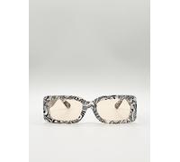 SVNX Women's Zebra Print Square Frame Sunglasses