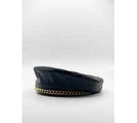 SVNX Women's Zola PU Leather Beret With Gold Metal Chain Detail SVNX Gold One Size