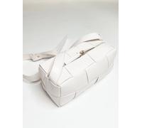 Svnx Woven Pu Shoulder Bag In Cream Cream