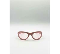 SVNX Wrap Around Racer Bow Sunglasses in Pink - Pink - One Size