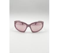 Svnx Wrap Around Sunglasses In Pearlized Pink Pink One Size