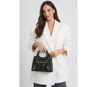Svnx Zip Detail Satchel Handbag In Black Black