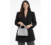 Svnx Zip Detail Satchel Handbag In Silver Silver